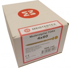 Medsraigčiai TORX 4 x 60 geltoni, įleidžiama galva, 500 vnt. 